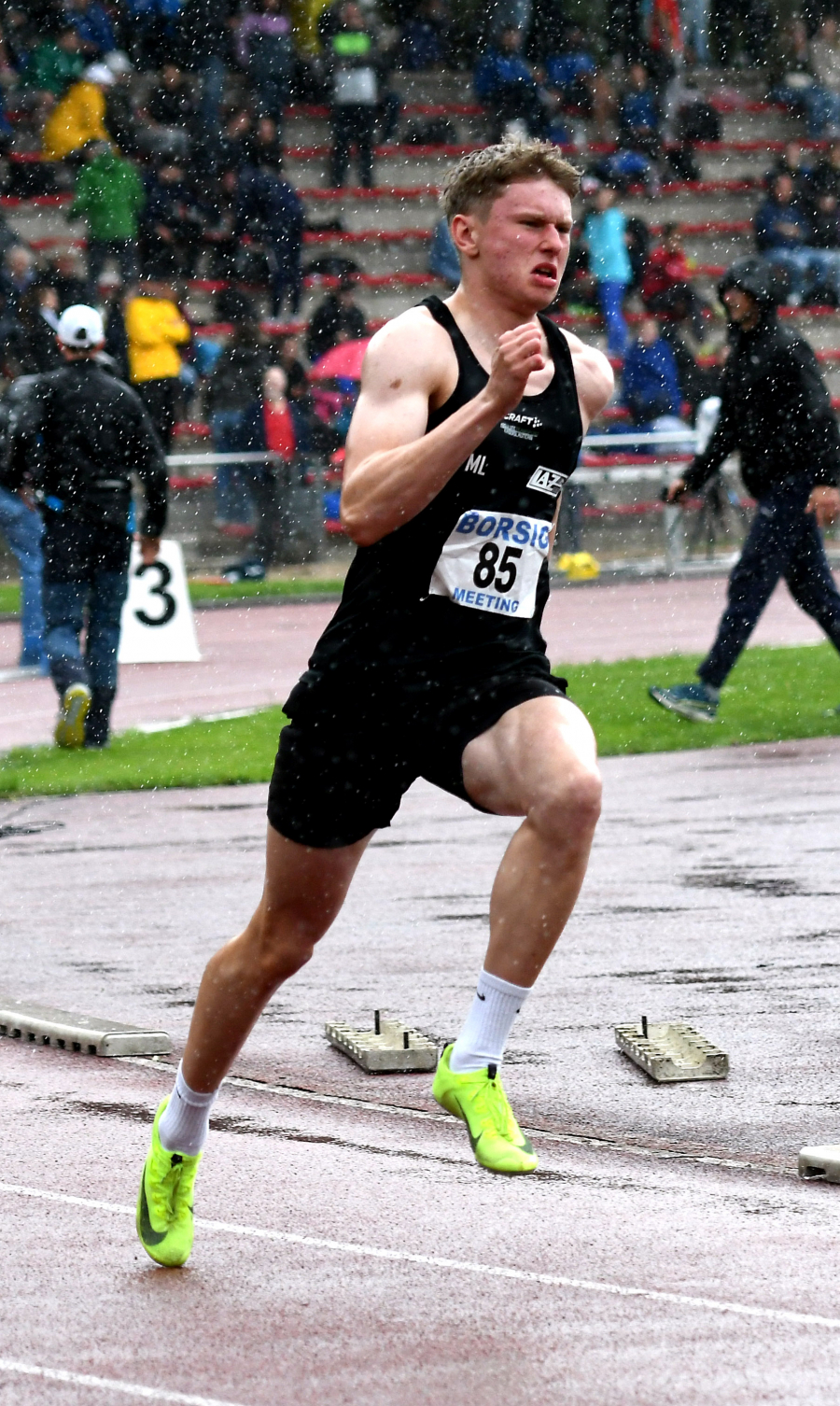 Moritz Langenscheidt vom LAZ Soest, hier beim Borsigmeeting 2025 in Gladbeck, hat sich in Lage die DM-Norm der U20 über 400 Meter zum Ziel gesetzt. Mit 50,75 Sekunden liegt er auf Platz eins der Meldeliste. Foto: Bottin